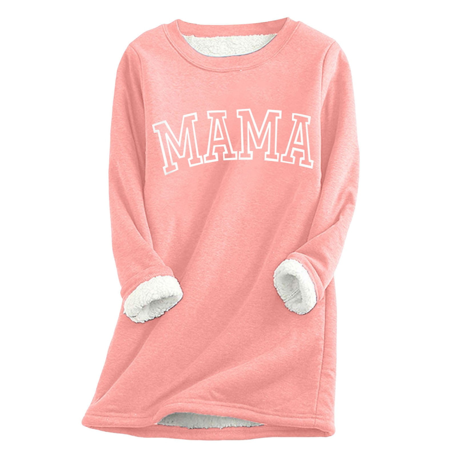 Thermal Tops For Women Sherpa Fleece Lined Pullover Winter Warm Crewneck Sweatshirts Long Sleeve Holiday Print Sport Loungewear Tunic Tops Blouses