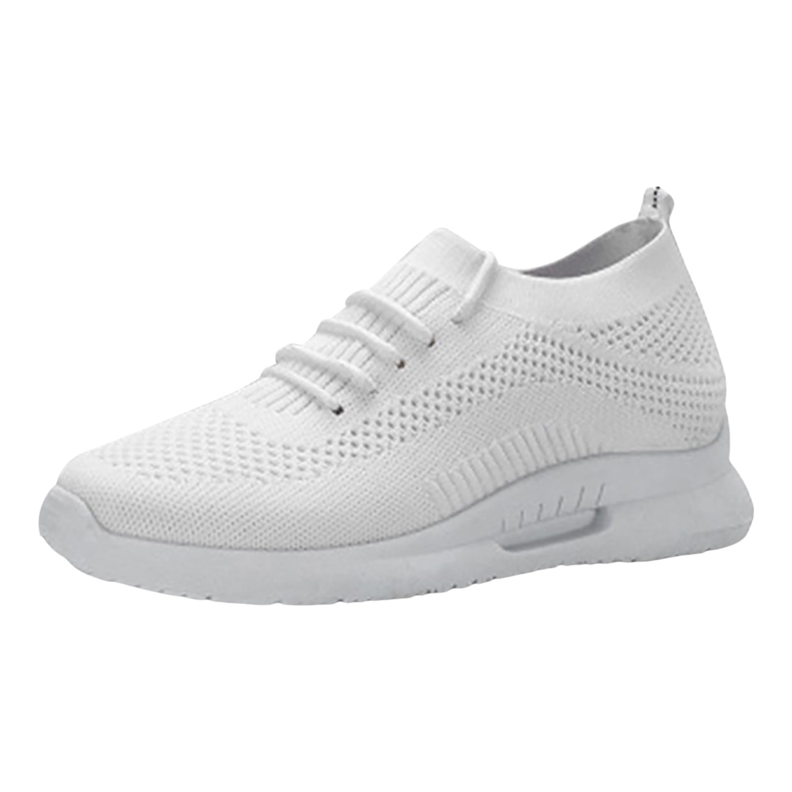Womens Ladies Walking Running Shoes Slip On Lightweight Casual Tennis Sneakers Clothes Shoes(White,40)