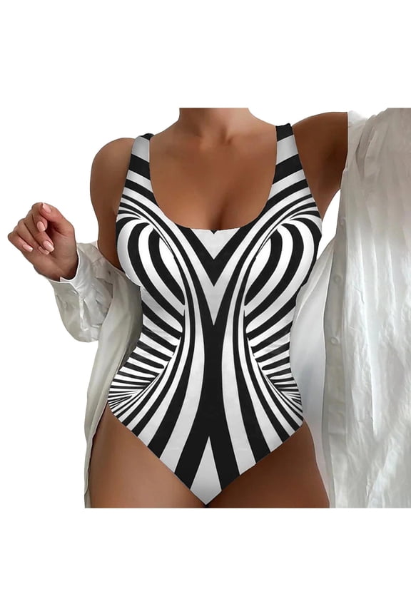 Womens One Piece Swimsuit Tummy Control Bathing Suit Sexy Flattering Cheeky High Cut Out Cute Ladies Swimwear[White,M]