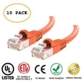 thumbnail image 1 of Huetron? 10-Pack Cat 6 Ethernet Cable Cat6 Snagless Patch 1 Feet - Computer LAN Network Cord, ORANGE, 1 of 1