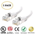 thumbnail image 1 of Huetron™ 5-Pack Cat 6 Ethernet Cable Cat6 Snagless Patch 1 Feet - Computer LAN Network Cord, WHITE, 1 of 1