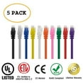 thumbnail image 1 of Huetron™ 5-Pack Cat 6 Ethernet Cable Cat6 Snagless Patch 9 Feet - Computer LAN Network Cord, MULTI-COLOR, 1 of 1