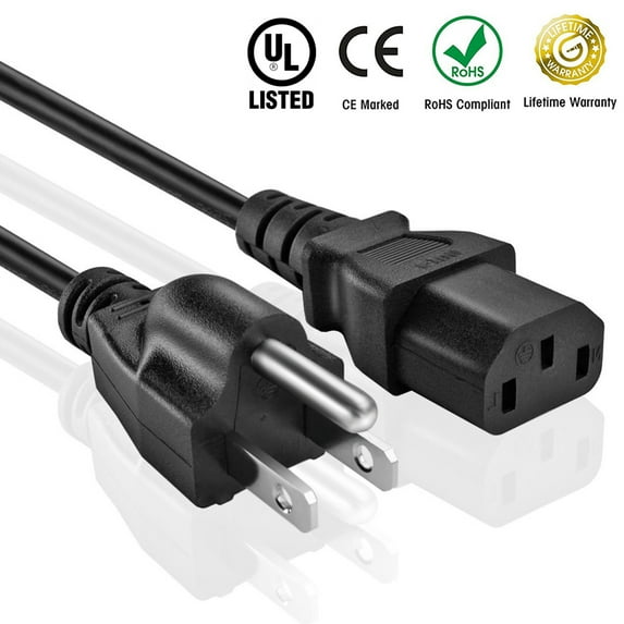 Huetron AC Power Cord for Sony 4K TV - 10 Ft.