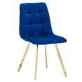thumbnail image 1 of Huey Blue Velvet Fabric Side Chairs in Gold (Set of 4), 1 of 3