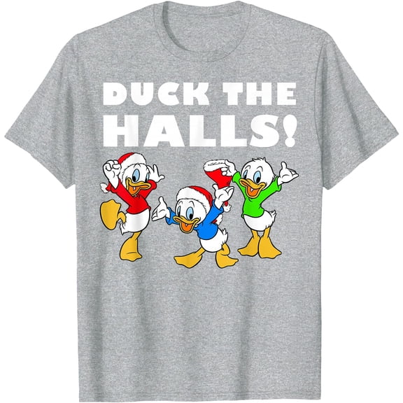 Huey Dewey and Louie Duck The Halls Christmas DTG Print Unisex T-Shirt