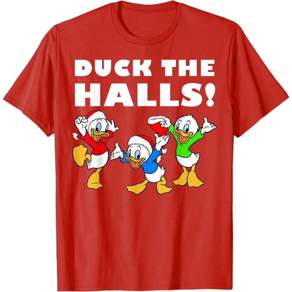 Huey Dewey and Louie Duck The Halls Christmas DTG Print Unisex T-Shirt
