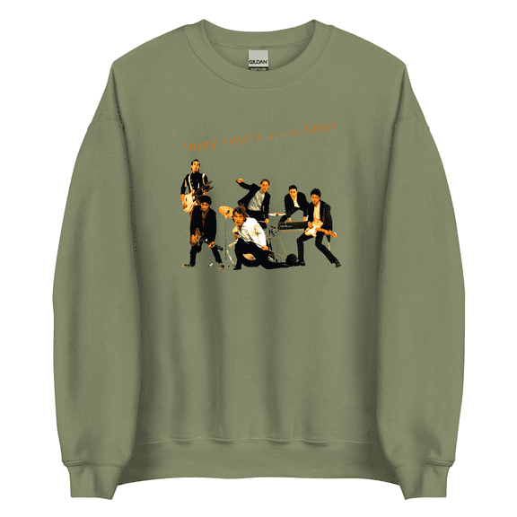 Huey Lewis and the News debut Sweatshirts Chris Hayes, Johnny Colla, Bill Gibson