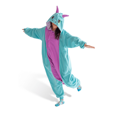 Huff the Teal Dragon Kigurumi Unisex Adult Onesie Pajamas Animal One Piece Costume Cosplay Sleepwear