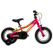 Huffy 12-Inch GRM Kids’ Bike, Multiple Ways to Learn: Balance Mode, Training Wheels & Standard Riding, Triple Brake System, Parent Assist Handle, Fits Riders 33–43 Tall, Ages 3-5, Fuchsia