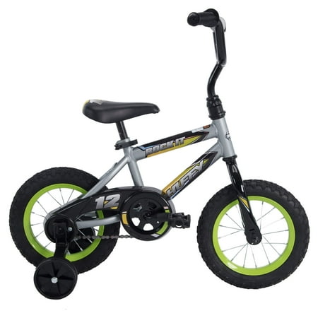 Huffy 12 in. Rock It Kids Bike, for Boys Ages 3 and up Years, Child, Grey Matte and Lime
