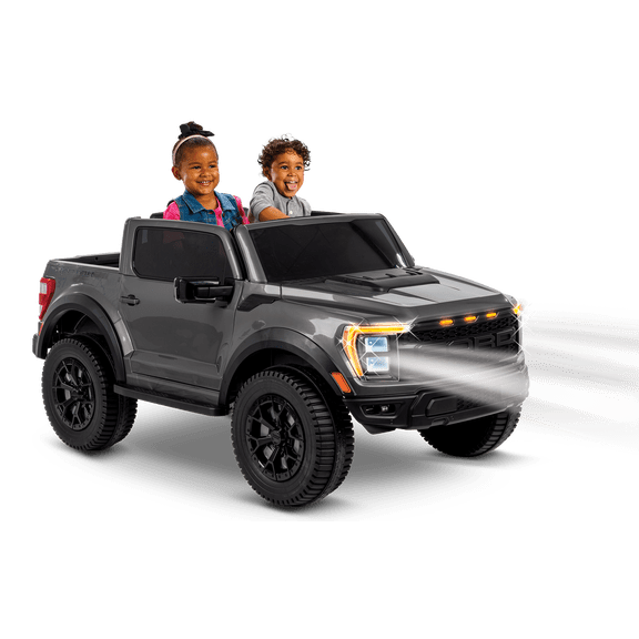 Open Box Huffy 12V Ford F-150 Raptor Ride-On Truck, Ages 3+, Gray, Kids, One Unit
