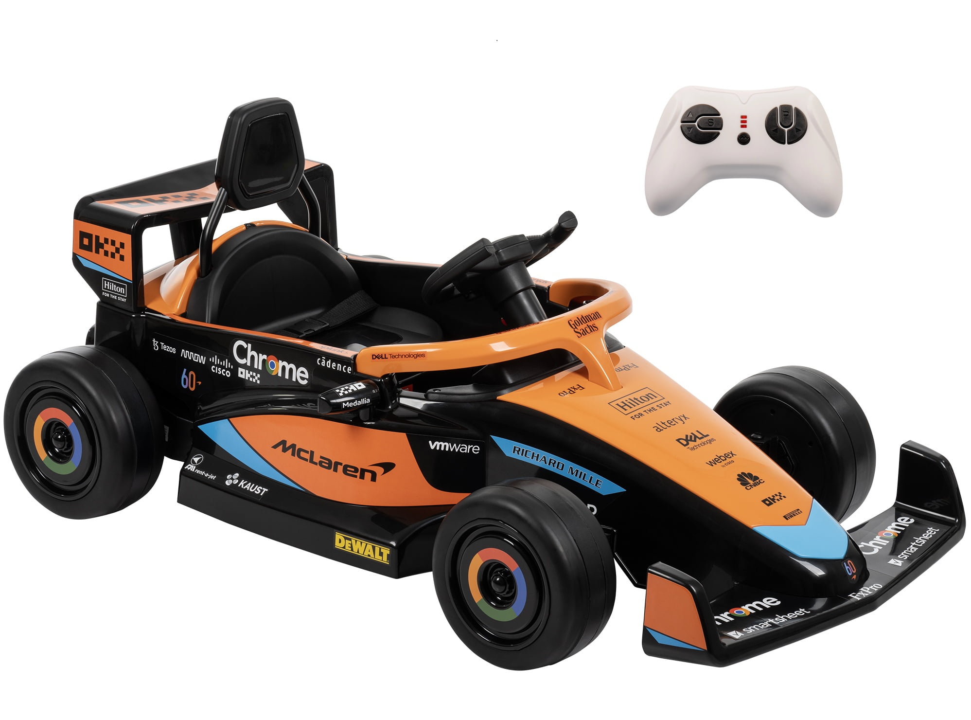 Huffy 12V McLaren Formula 1 Ride-On Car with Remote Control, Ages 3–5, Kids, Orange, One Unit