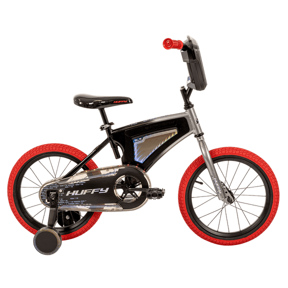 Huffy 16” Electro-Light Kids Bike, Fits Riders 42”-48”, Red, Youth, Unisex