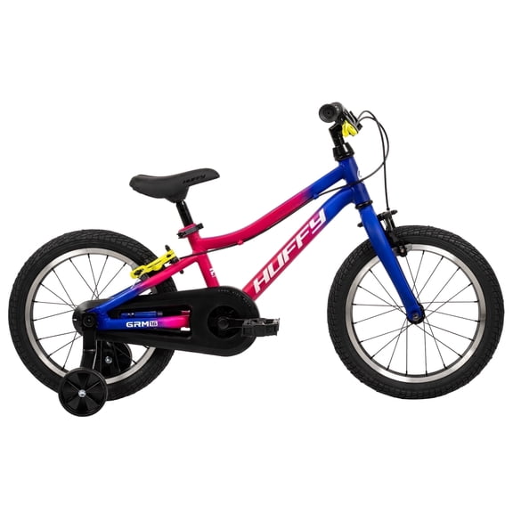 Huffy 16-Inch GRM Kids’ Bike, Multiple Ways to Learn: Balance Mode, Training Wheels & Standard Riding, Triple Brake System, Parent Assist Handle, Fits Riders 39"–46" Tall, Ages 4-6, Ion Blue