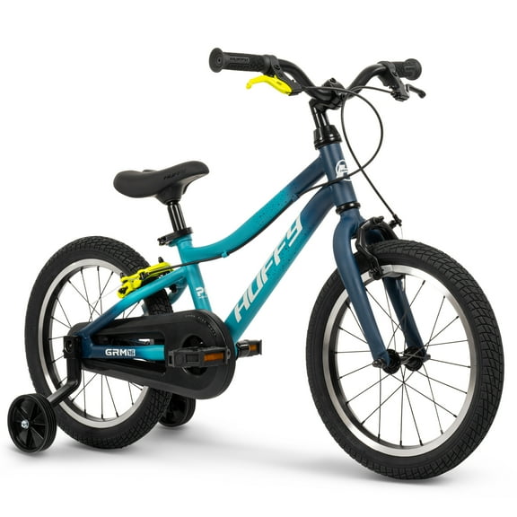 Huffy 16-Inch GRM Kids’ Bike, Multiple Ways to Learn: Balance Mode, Training Wheels & Standard Riding, Triple Brake System, Perfect Fit Frame, Parent Assist Handle, Fits Riders 39"–46" Tall, Navy
