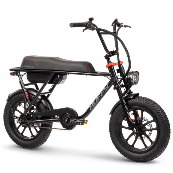 Huffy 16" Mudslinger 36V Electric Motorbike, Matte Black/ Neon Red, Kids/Teens, Unisex