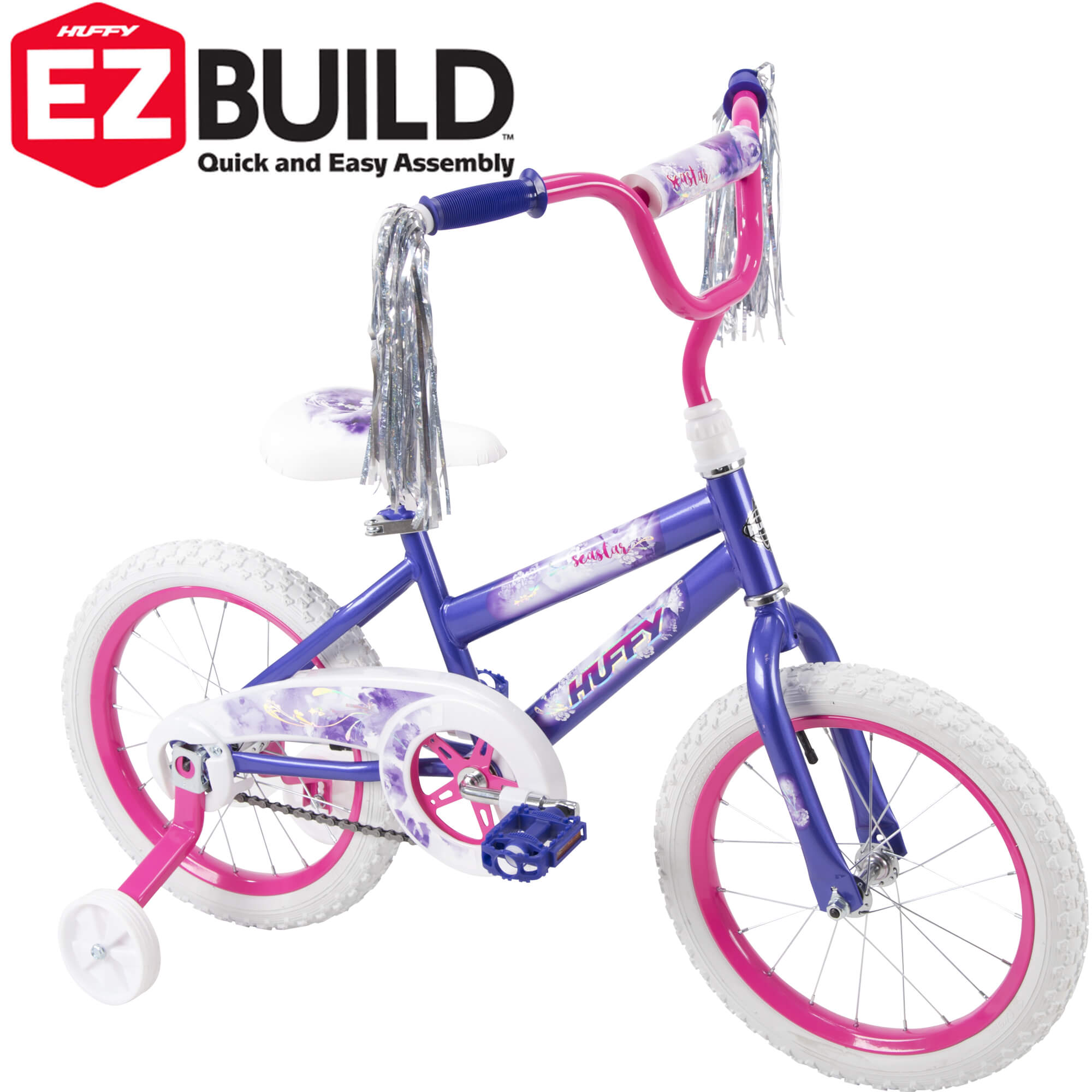 Huffy 16" Sea Star EZ Build Kids Bike for Girls', Purple - image 1 of 5