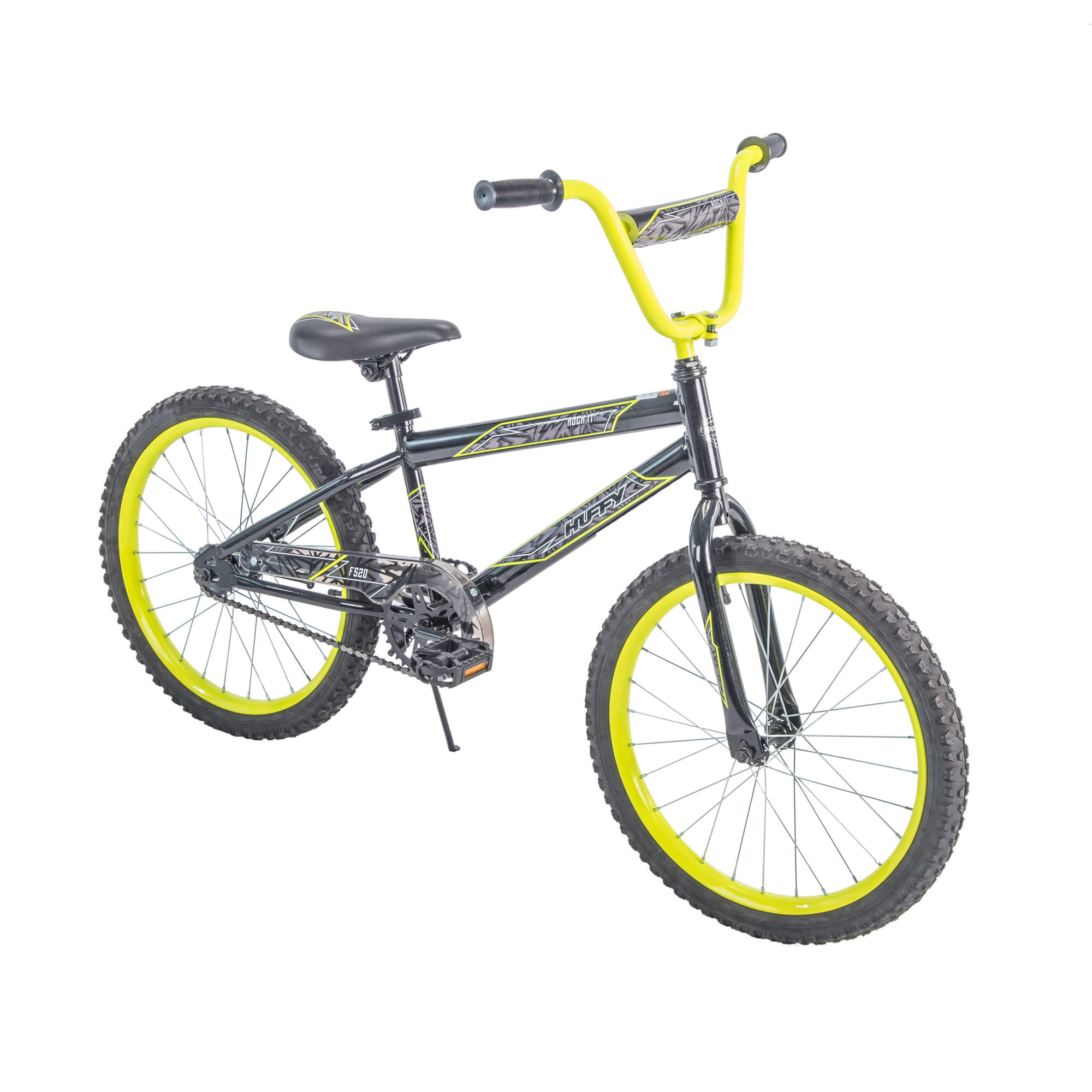 Huffy 20 In. Rock It Boys' Bike, Metallic Black with Neon Yellow Accents - image 1 of 5