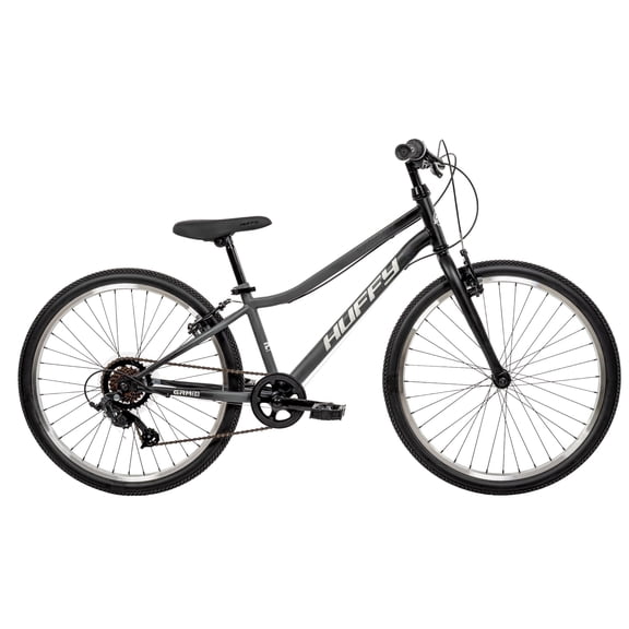 Huffy 24-Inch GRM Kids’ Bike, 7-Speed Drivetrain for Varying Terrain, Perfect Fit Frame, Dual Braking System for Confident Control, Fits Riders 49"–58" Tall, Ages 10+, Cool Gray