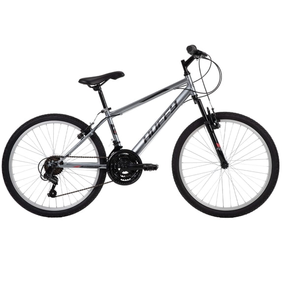 Huffy 24” Rock Creek Mountain Bike, Fits Riders 58” - 70”, Gray, Youth, Boy’s