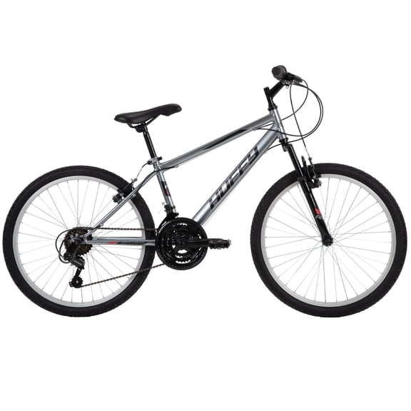 Huffy 24 Rock Creek Mountain Bike, Fits Riders 58 - 70, Gray, Youth, Boys