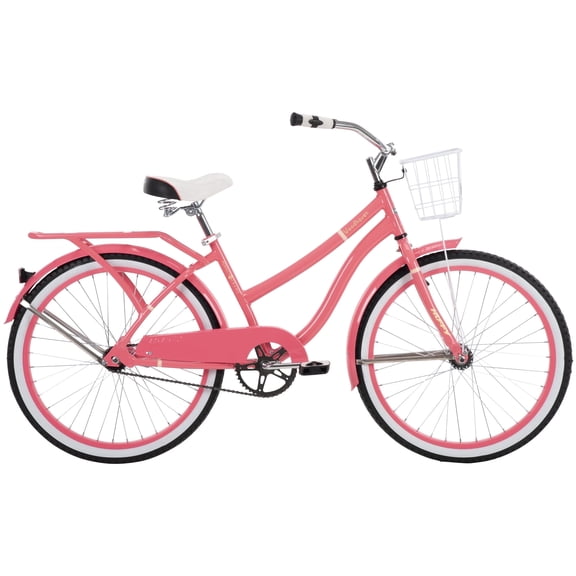 Huffy 24" Woodhaven Cruiser Bike, Fits Riders 58" - 70", Gloss Coral, Adult, Women's