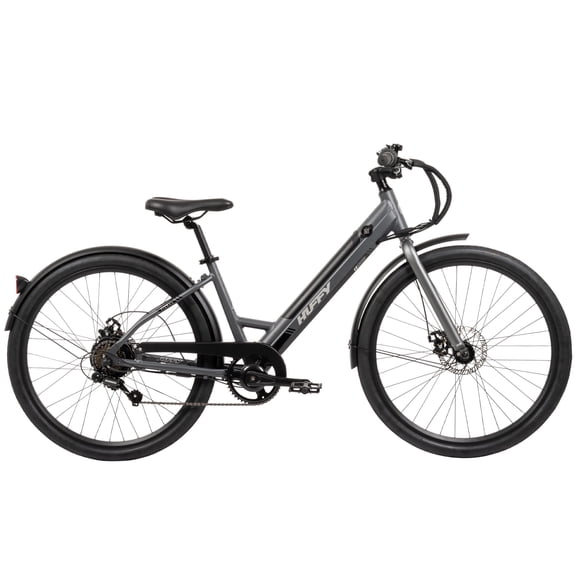 Huffy 27.5 Vienna 36V Electric Bike, Fits Riders 60+, Gray, Adult, Unisex