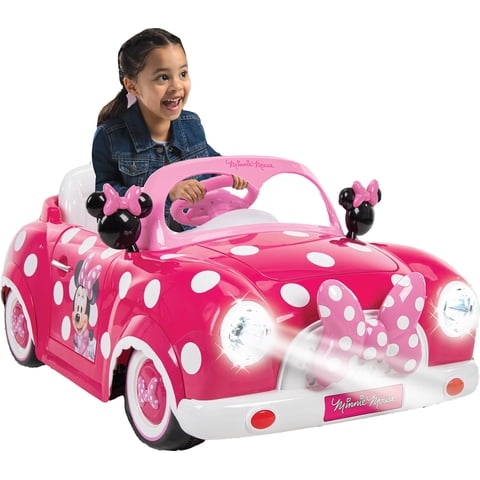 Huffy 6V Disney Minnie Mouse Convertible Ride-On Car with Remote Control, Ages 3-7, Kids, Pink