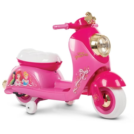 Huffy 6V Disney Princess Euro Scooter Powered Ride-On Toy with Foot Accelerator