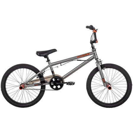 Huffy 20” Revolt Freestyle BMX Bike, Fits Riders 44”+, Silver, Kids/Teens, Unisex