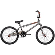 Huffy 20  Revolt Freestyle BMX Bike, Fits Riders 44 +, Silver, Kids/Teens, Unisex