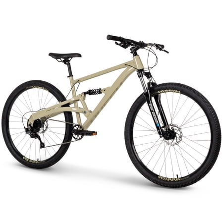 Huffy Amara Men's Mountain Bike, 29" Wheels, 9-Speeds, Dual Suspension, Tan