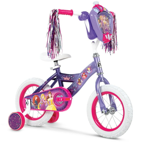 Huffy Disney Princess Girls Bike, 12" Wheels, Training Wheels, Purple