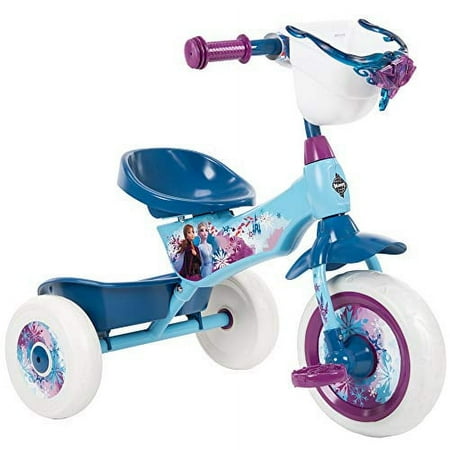 Huffy Disney Frozen 2 Girl's Trike, Ideal for Ages 3+, Anna, Elsa, and Olaf, Storage Bins for Snacks or Toys, Sturdy and Durable, Safe for Toddlers