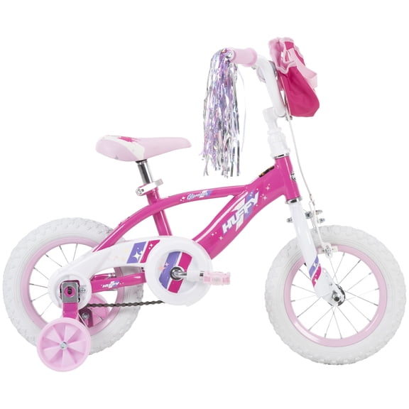 Huffy 12 Glimmer Kids Bike, EZ Build, Fits Riders 37-42, Pink, Youth, Girls