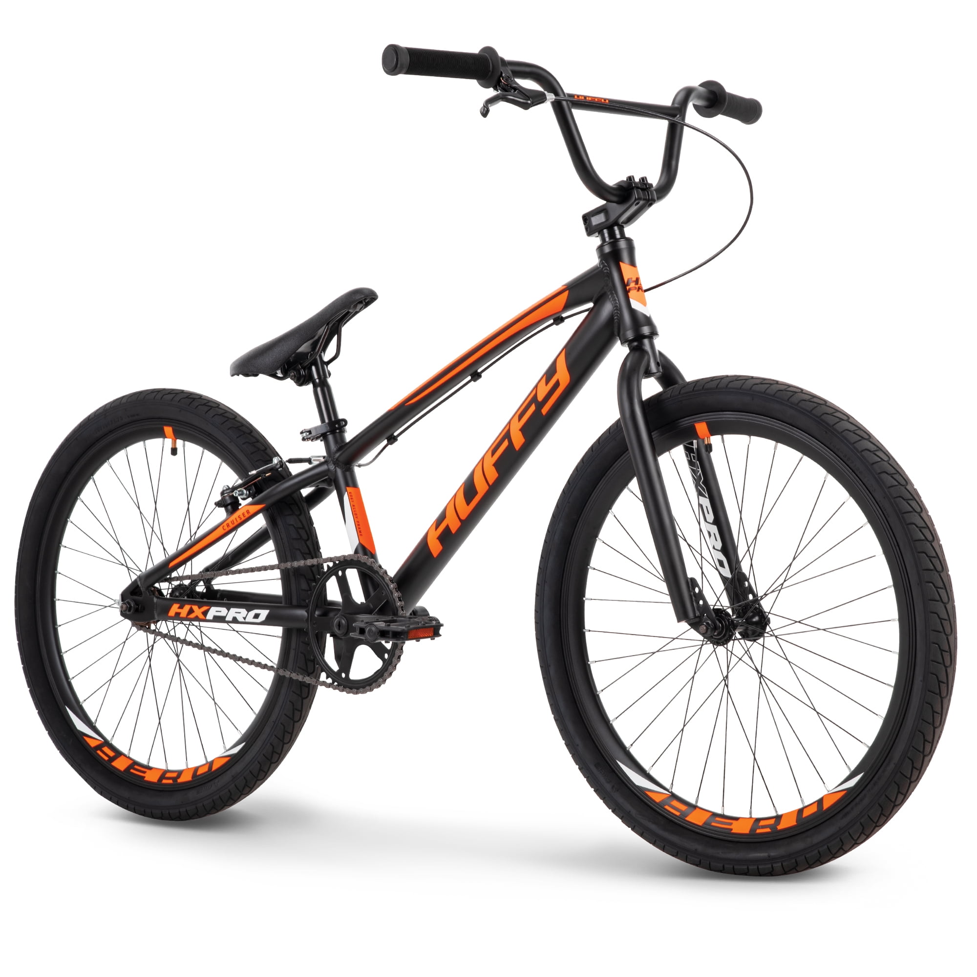 Huffy HX Pro Cruiser 24inch Aluminum BMX Bike for Boys, Black/Orange