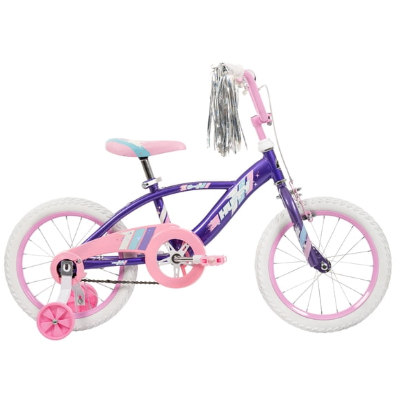 Huffy 16 Glimmer Kids Bike, EZ Build, Fits Riders 42-48, Purple, Youth, Girls