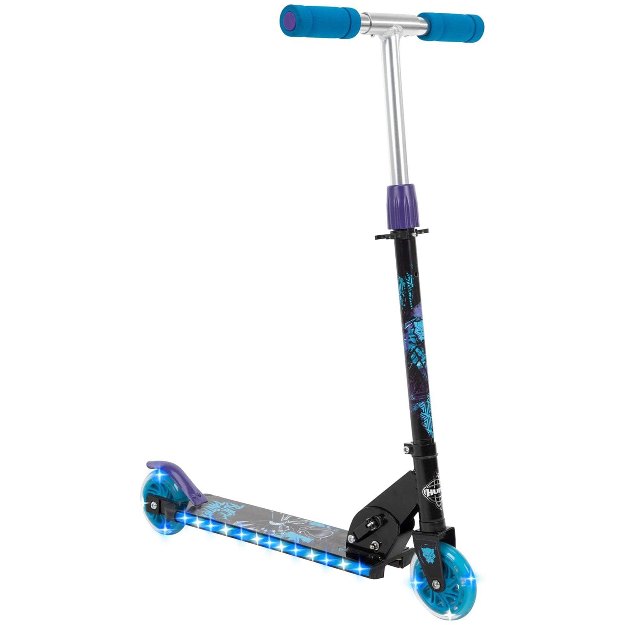 Huffy Marvel Black Panther Boys Inline Folding Kick Scooter for Ages 5 Years