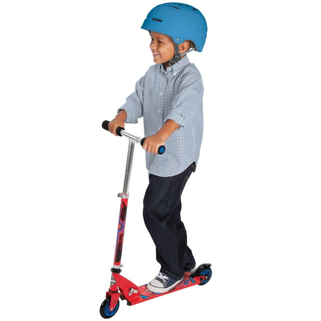 Marvel Spider-Man Inline Folding Kick Scooter for Boys, by Huffy