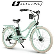 Huffy Nel Lusso 26-in 7-Spd Electric Cruiser Bike with Throttle, Ages 14+ Years, Mint Green, 36V, 350W, UL 2849 Compliant and Certified by Accredited Labs ACT and ITS