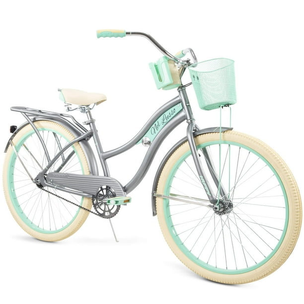 Huffy Nel Lusso Classic Cruiser Bike with Perfect Fit Frame Women s Gray 26