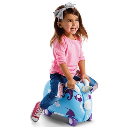 Huffy Unicorn Blue Pack N Fun Carry-On and Ride-On Luggage
