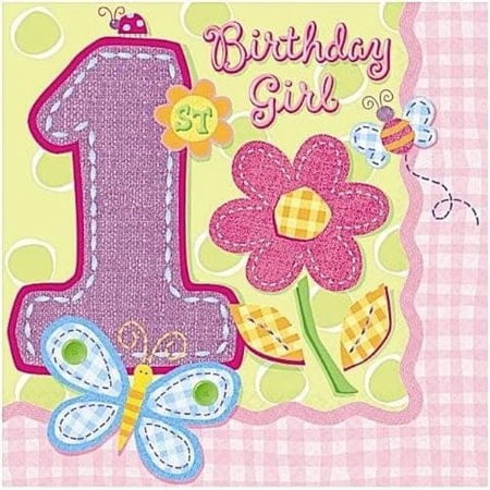 Hug And Stitches Girl - 10 Inch Beverage Napkin - 16/pkg.