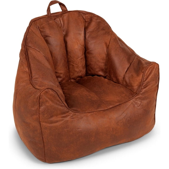 Hug Bean Bag Chair, Tan, Vegan Suede, Kids and Teens, 3 feet