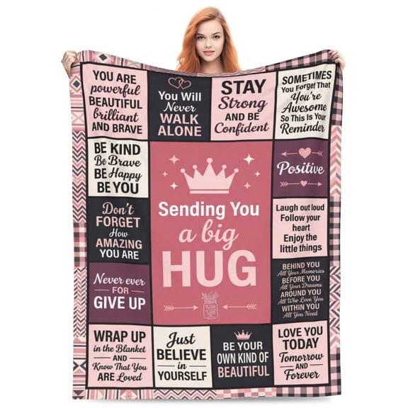 Hug Blanket, Birthday Gifts for Women, Comfort Blanket, Inspirational Gifts for Women, Get Well Soon Gift After Surgery, Encouragement Gift for Women, Thinking of You Gift 50x40