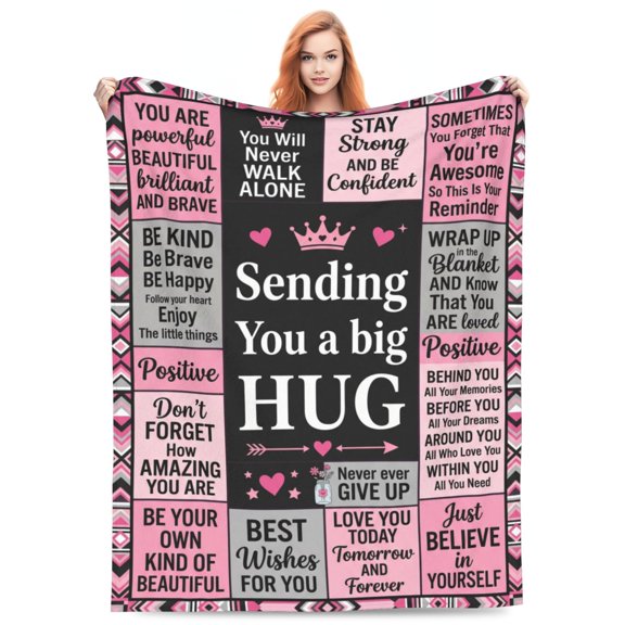 Hug Blanket, Birthday Gifts for Women, Comfort Blanket, Inspirational Gifts for Women, Get Well Soon Gift After Surgery, Encouragement Gift for Women, Thinking of You Gift 50x40