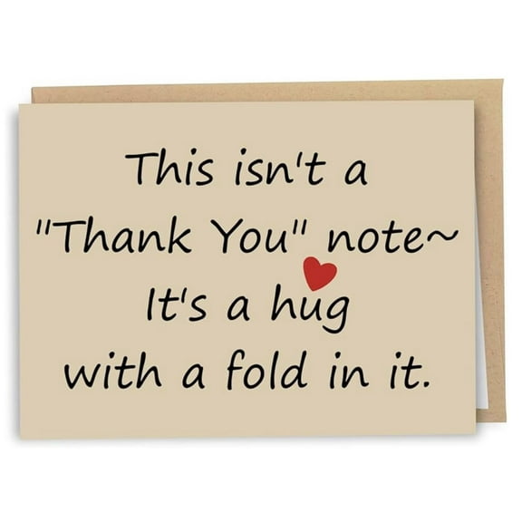 Hug Card – Cute Thank You Greeting Card – Heartfelt Note, Blank Inside – Perfect for Friends, Family, and Loved Ones