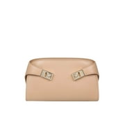 Queens Camel Leather Clutch