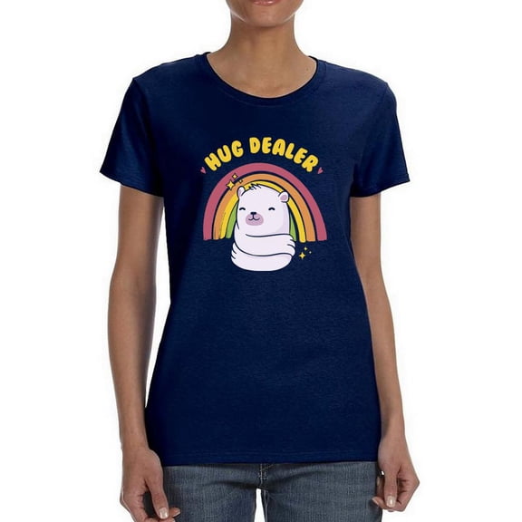 Hug Dealer Cute Bear Shaped T-Shirt Women -Smartprints Designs, Female x-Large