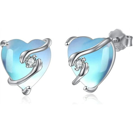 Hug Earrings Sterling Silver Moonstone Hug Hand Stud Earrings Jewelry Valentine's Day Christmas Gifts for Women
